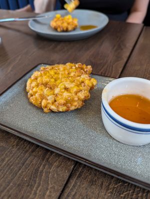 Corn fritters at Donsak in Washington