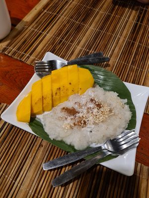 Mango Sticky rice at SpringRiver Resort & Restaurant in Ban Tiou Village