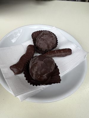 Cherrries with dark chocolate - orange with dark chocolate   at House Cafe in Pisa