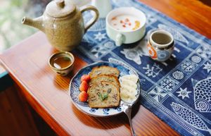 Banana bread delicious. Vegetarian but not vegan    at DEER in the Forest in Da Lat