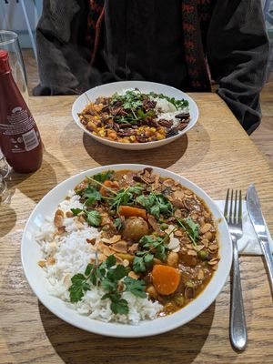 Curry and specially made chilli. Both delicious! at Holly Bush Inn in Kielder