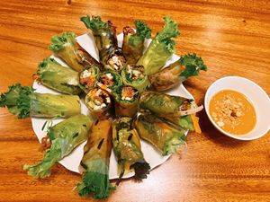Nutritious fresh rice paper roll  at Shala Vegan House in Da Nang