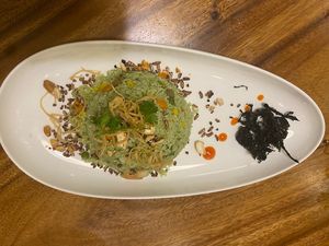 Jade green fried rice with seaweed  at Shala Vegan House in Da Nang
