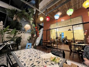 Lovely outside seating  at Shala Vegan House in Da Nang