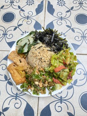 Brown rice plate  at Shala Vegan House in Da Nang