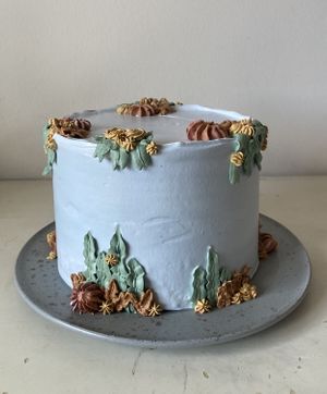 sugar-free cake with a seabed theme  at Grão a Grão in Caldas Da Rainha