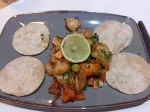 Aloo chaat on puri (vg) at Goa in Sunderland