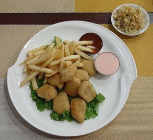 Vegan chicken nuggets; ... salad at Orchis Vegan Cafe - Орчис  in Ulaanbaatar