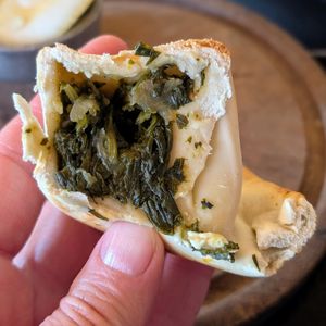 Inside the vegan empanada at Nomade in El Chalten