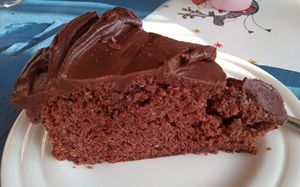 Chocolate cake (from the specials board) at Bij Fleur in Torrox Costa