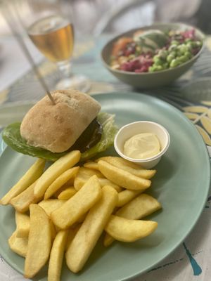 Black bean burger!   at Bij Fleur in Torrox Costa