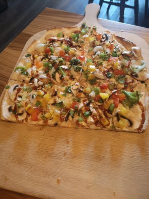Veganer Flammkuchen "Teriyaki" at Le Feu - Düesbergpark in Muenster