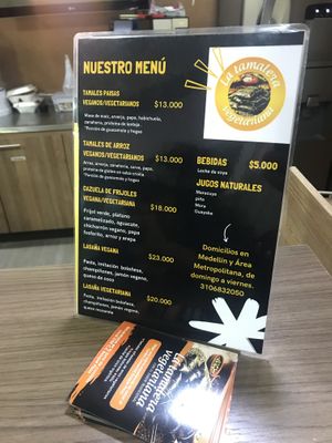 Menú   at La Tamalera Vegetariana in Medellin