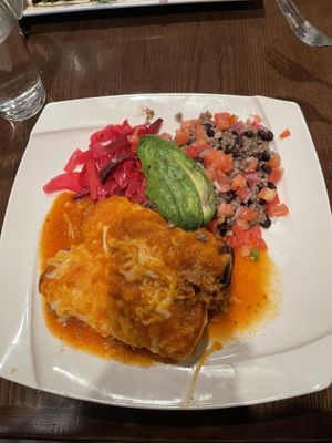 Burnt Ends Enchiladas, so so good!! at The Purple Elephant in Northport