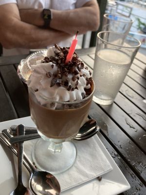 Vegan chocolate  mousse   at The Purple Elephant in Northport