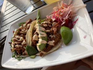 Taco plate (it’s fairly large)  at The Purple Elephant in Northport