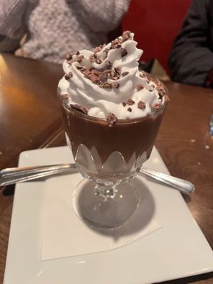 Vegan chocolate mousse   at The Purple Elephant in Northport