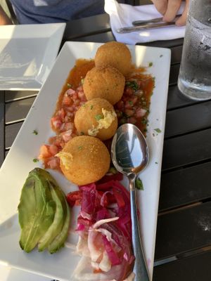 Potato croquettes   at The Purple Elephant in Northport