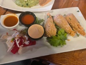 Vegan chicken wing app  at The Purple Elephant in Northport