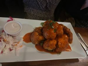 Vegan cauliflower wings  at The Purple Elephant in Northport