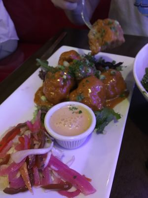 Thai peanut ginger wings  at The Purple Elephant in Northport