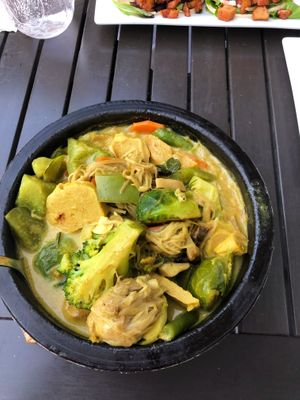 “Chicken” coconut curry at The Purple Elephant in Northport