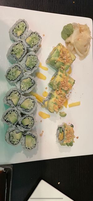 avo cucumber and vegan rolls   at Hokkaido in Mount Sinai