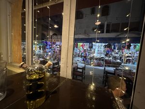 The view from our booth  at Mamma Rosa in Isla Mujeres