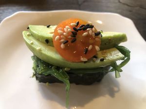 Seaweed avocado roll  at Chef's Kazoku in Pai