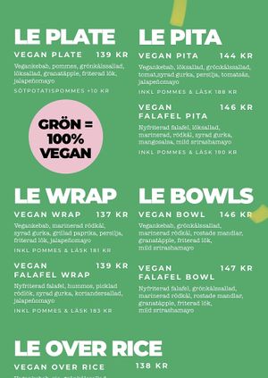 Menu  at Le Kebab Sundbyberg  in Stockholm