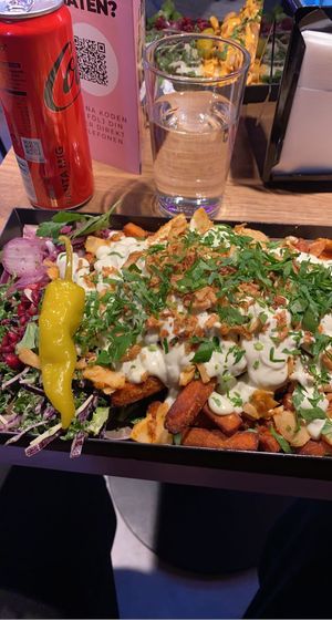 Kebab plate with sweet potato fries   at Le Kebab Sundbyberg  in Stockholm