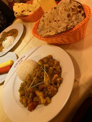 Aloo Gohbi with Roti  at Restaurant Taj Mahal in Salzburg