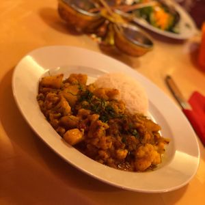 Aloo gobi at Restaurant Taj Mahal in Salzburg