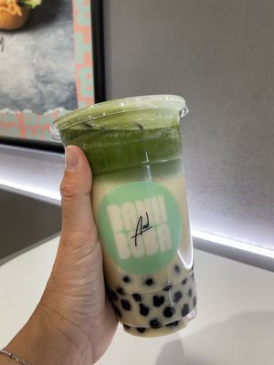 Vegan pina colada matcha boba  at Banh and Boba in Chatswood