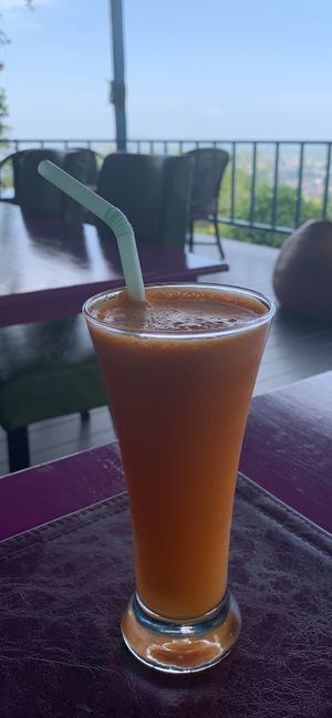 Delicious fruit and carrot juice   at The Dreaming Tree in Phuket