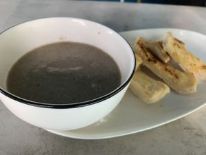 Delicious mushroom soup  at The Dreaming Tree in Phuket