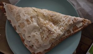 Size of Apple Turnover. My plate for size comparison. at The Supreme Dessert Shop in Willingboro