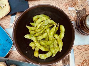 Edamame with Truffle at Piso Uno in Santiago