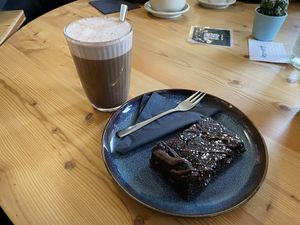 Hot chocolate & brownie  at schnack in Mainz