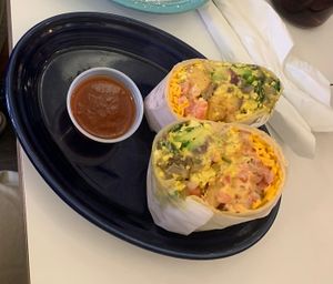Vegan breakfast burrito  at 3j's Cafe in Philadelphia