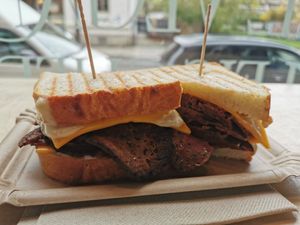 Pastrami Sandwich at Die Vegane Fleischerei in Dresden