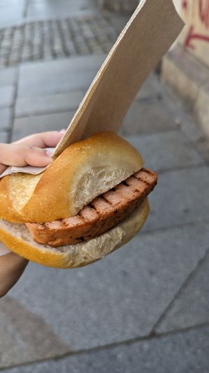 Leberkäse-Brötchen at Die Vegane Fleischerei in Dresden