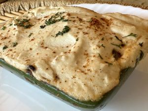 lasagna, absolutely delicious - 400Rs  at Hippie Paws in Mandrem