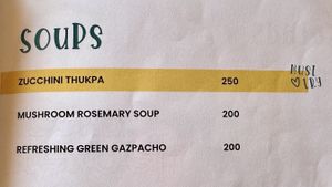 menu  at Hippie Paws in Mandrem