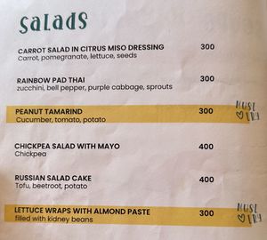 menu  at Hippie Paws in Mandrem