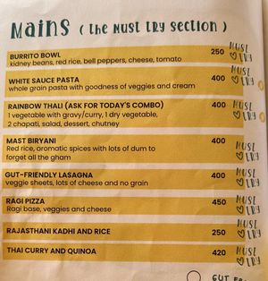 menu  at Hippie Paws in Mandrem