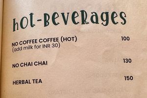 menu  at Hippie Paws in Mandrem