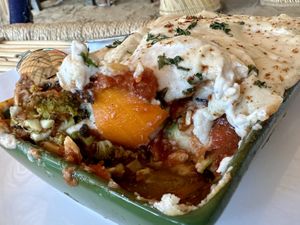 lasagna, gluten free and delicious - 400Rs  at Hippie Paws in Mandrem