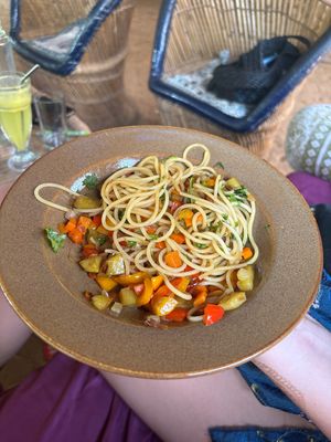 Asian noodle salad (simply Spagetti)   at Hippie Paws in Mandrem
