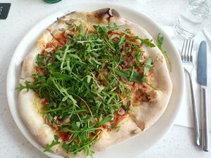 Vegan funghi with rocket/arugula at Vapiano - Westbahnhof in Vienna